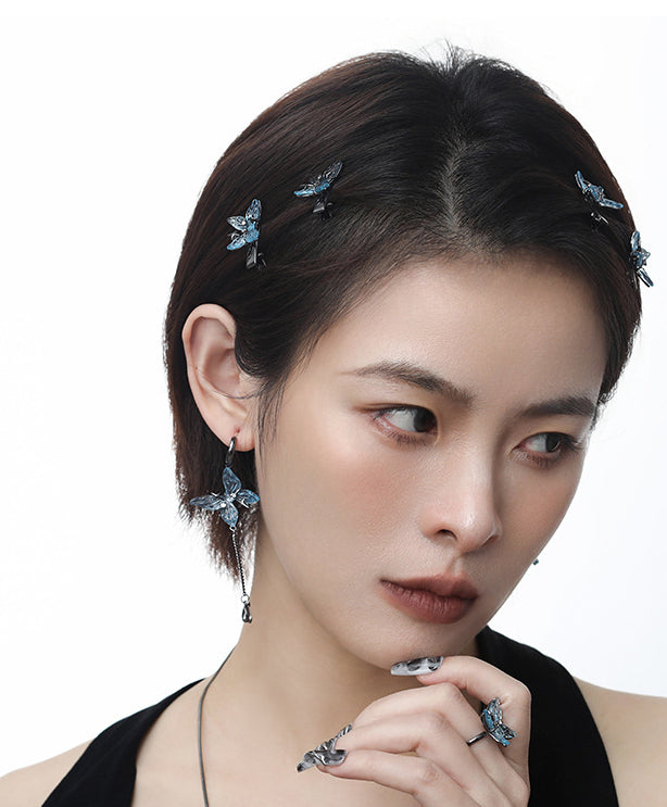 Bliss Fly Mirage Butterfly Barrette, Resin, Cubic Zirconia and Copper
