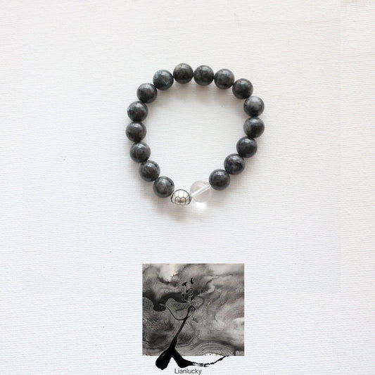 Charcoal Grey Silver 999 Vintage Trendy Bracelet