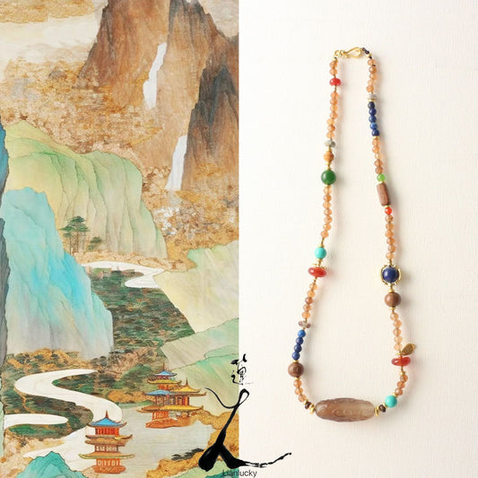 New arrivals Colorful Natural Stone Multi-Style Beaded Lapis Lazuli Necklace & Bracelet