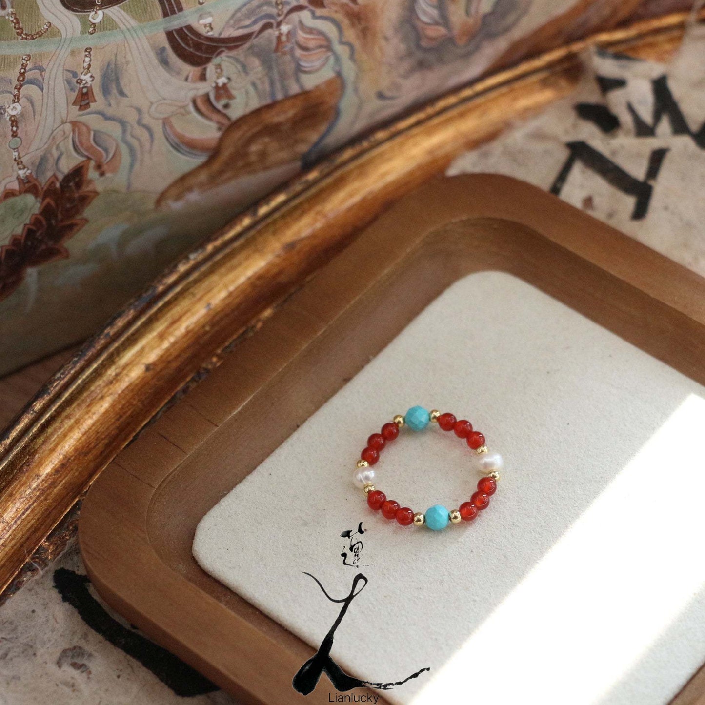 Natural Freshwater Pearl Bracelet with Agate Beads | Minimalist Turquoise Dunhuang Style