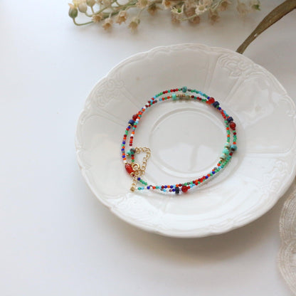 Niche Retro Candy Color Beaded Necklace | New Arrival