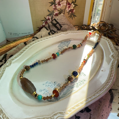 New arrivals Colorful Natural Stone Multi-Style Beaded Lapis Lazuli Necklace & Bracelet