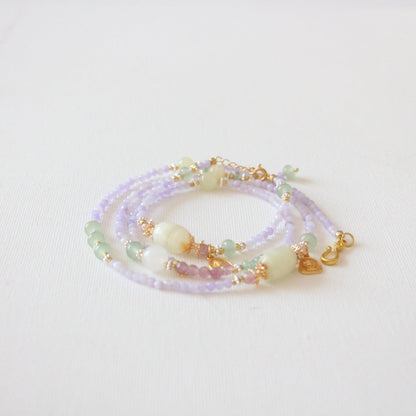 New arrivals Cool Breeze Purple Natural Stone Beaded Necklace