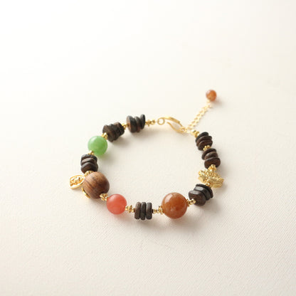 New arrivals Vintage Agarwood Bracelet with Nanhong Lucky Beads | Handcrafted Beaded Pendant Accessory