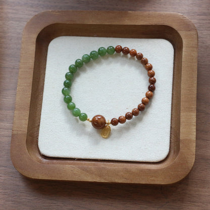 New arrivals Natural Cork & High-Polished Wood Bead Bracelet | New Chinese Style Jasper Bracelet