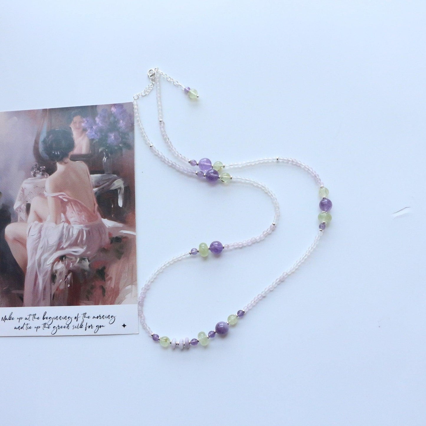 Sweet Purple Crystal Necklace | Natural Stone Beaded Chain | New Trendy Unique Style