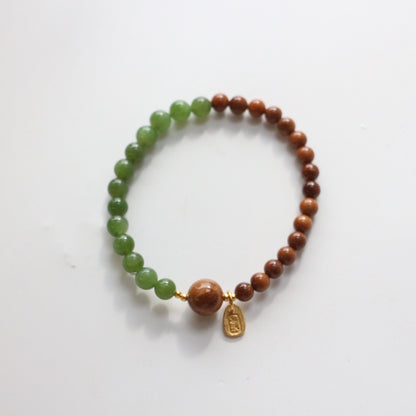 New arrivals Natural Cork & High-Polished Wood Bead Bracelet | New Chinese Style Jasper Bracelet