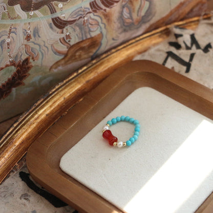 Natural Freshwater Pearl Bracelet with Agate Beads | Minimalist Turquoise Dunhuang Style