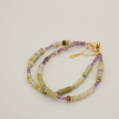 Aerial Garden Series – Unique Vintage Amethyst Gemstone Beaded Necklace & Bracelet Set