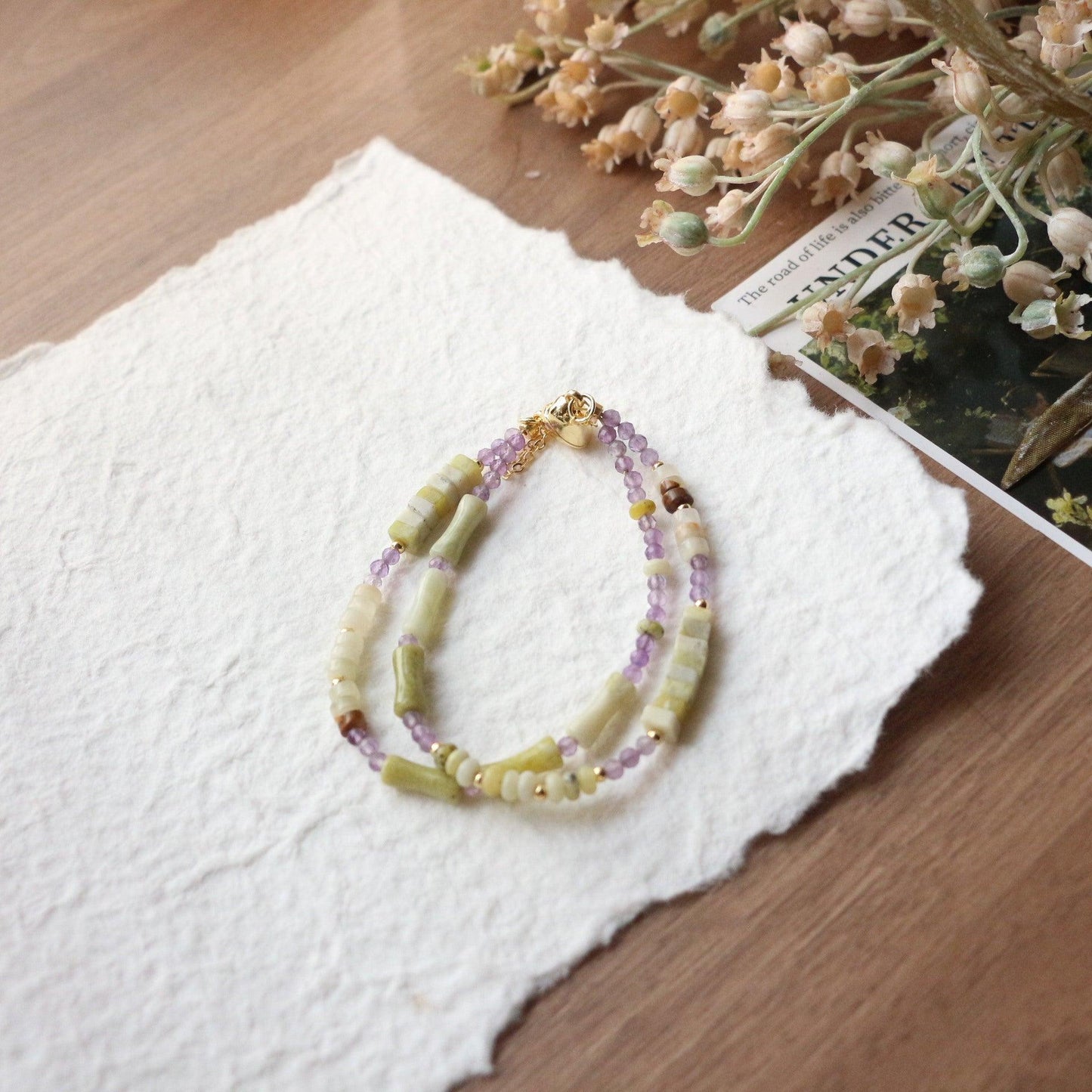 Aerial Garden Series – Unique Vintage Amethyst Gemstone Beaded Necklace & Bracelet Set