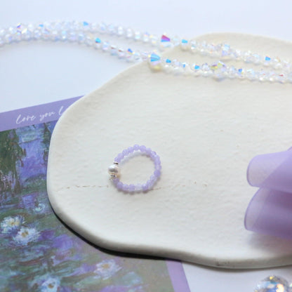 Purple Jade Bead Series Bracelet & Ring – Unique Niche Design with Natural Freshwater Pearls – Fashion Personality Jewelry