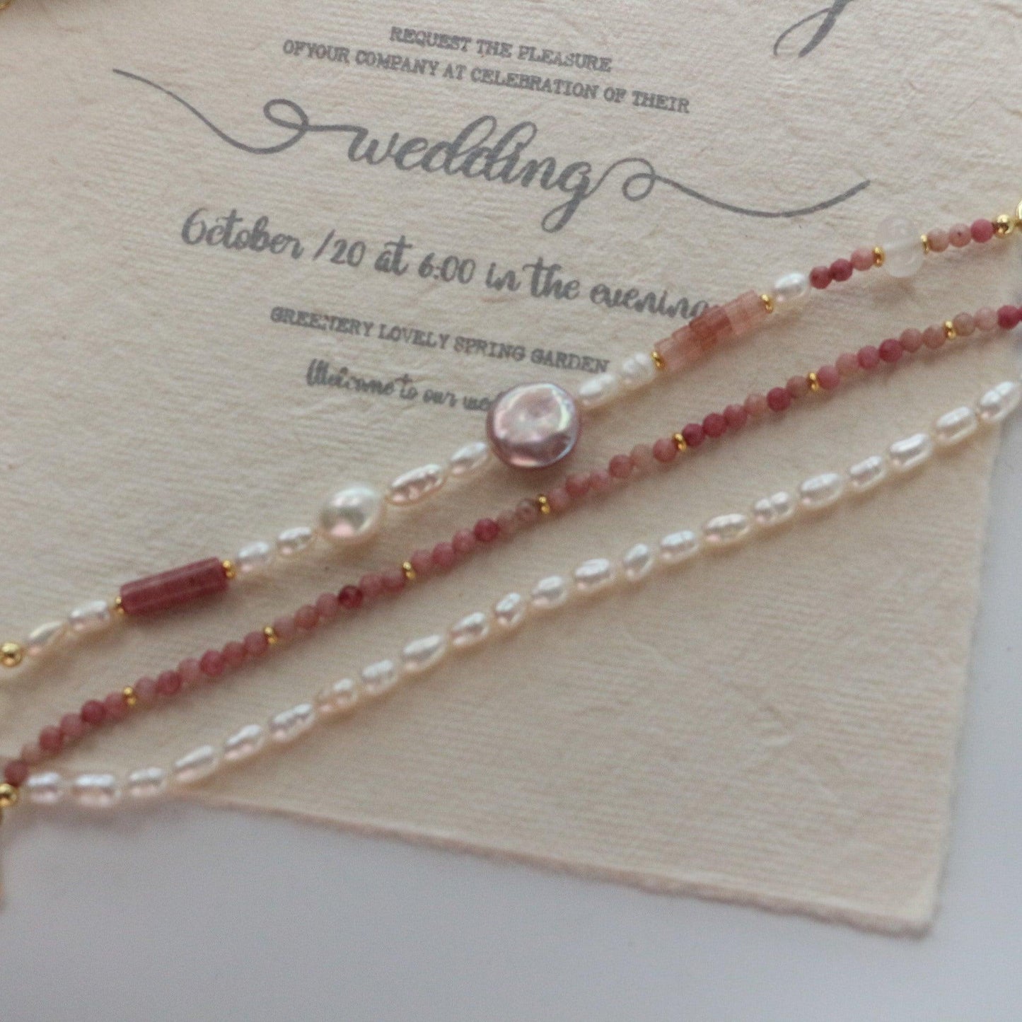 Baroque Freshwater Pearl Heart-Shaped Star Bracelet – White Jade, Strawberry Quartz & Red Agate Beaded Jewelry