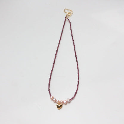 New Retro Natural Amethyst Beaded Necklace | Timeless Elegance