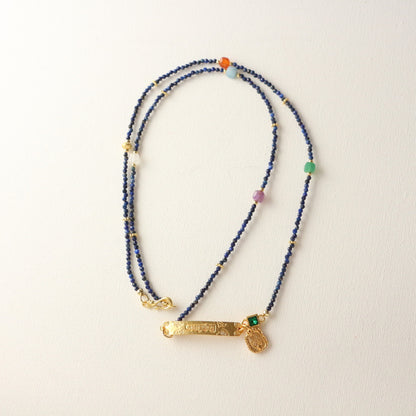 New arrivals Sand Gold Lapis Lazuli Bracelet | Traditional Blue Fired Bead Strand