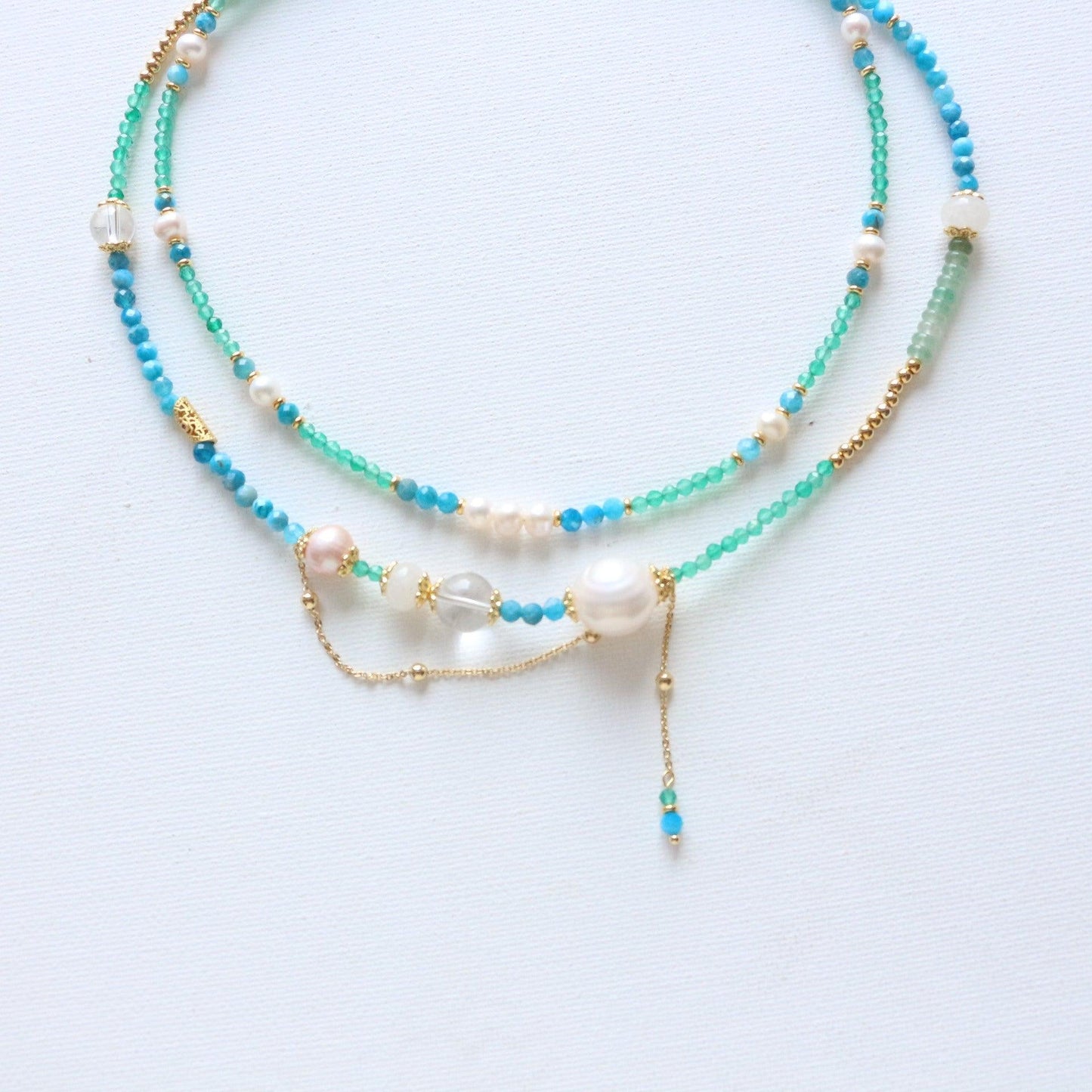 New Chinese Style Natural Stone Beaded Necklace with Fresh Tassels - Unique Sweet Pearl Clavicle Chain