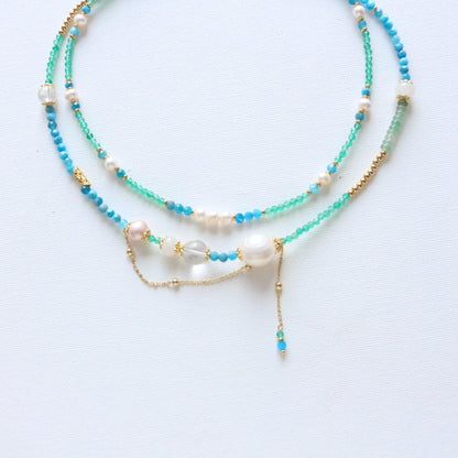 New Chinese Style Natural Stone Beaded Necklace with Fresh Tassels - Unique Sweet Pearl Clavicle Chain