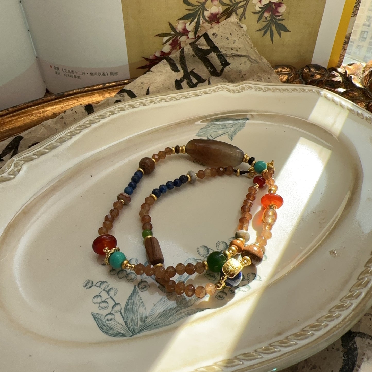 New arrivals Colorful Natural Stone Multi-Style Beaded Lapis Lazuli Necklace & Bracelet