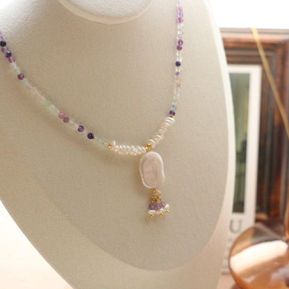 Aerial Garden Series – Unique Vintage Amethyst Gemstone Beaded Necklace & Bracelet Set