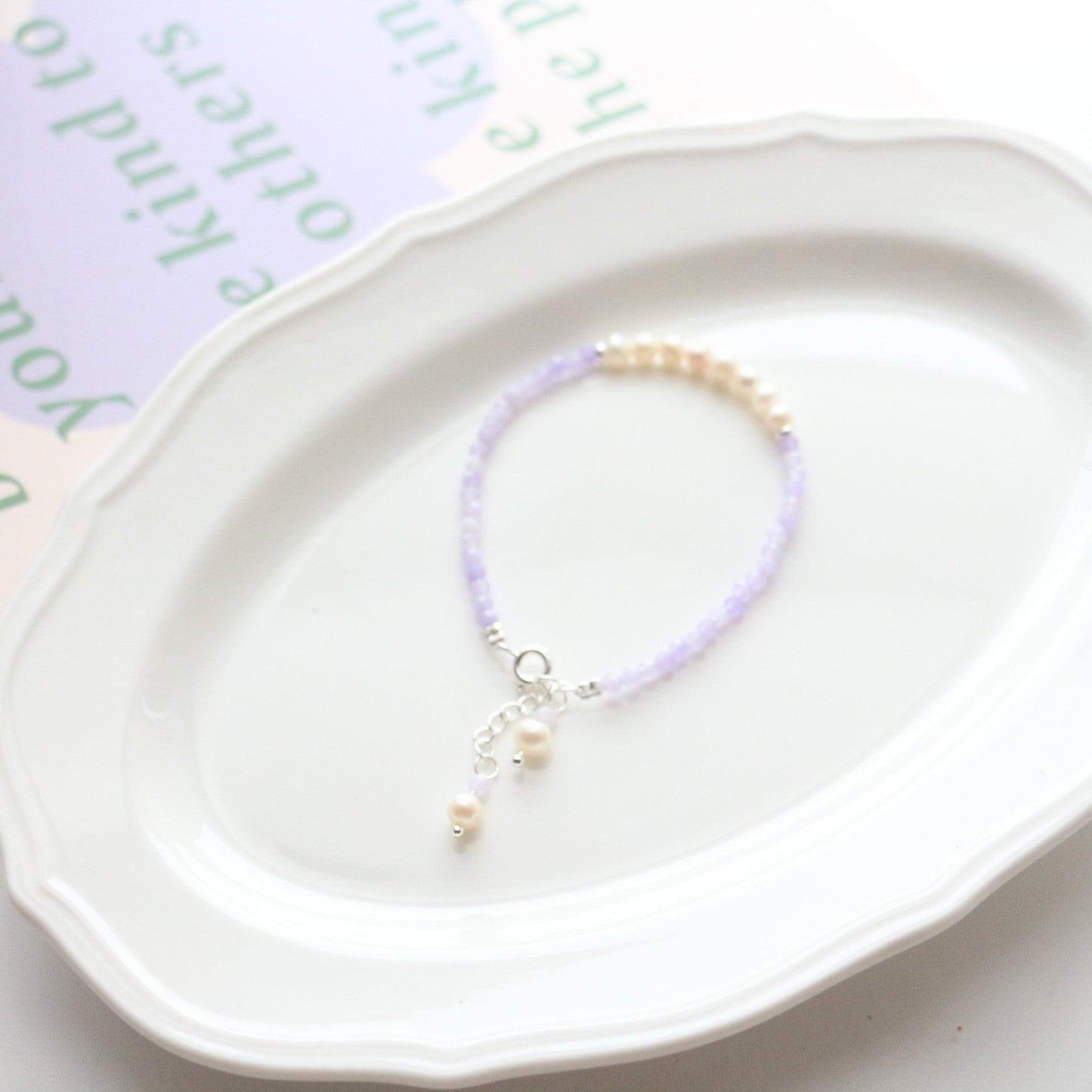 Purple Jade Bead Series Bracelet & Ring – Unique Niche Design with Natural Freshwater Pearls – Fashion Personality Jewelry