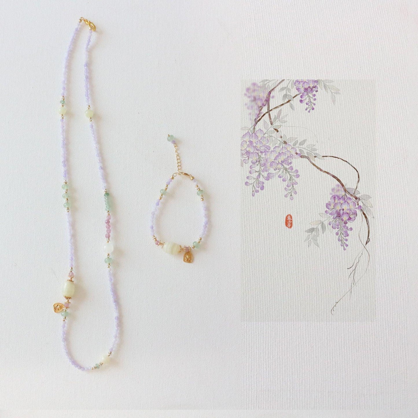 New arrivals Cool Breeze Purple Natural Stone Beaded Necklace