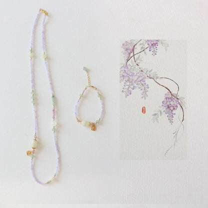 New arrivals Cool Breeze Purple Natural Stone Beaded Necklace