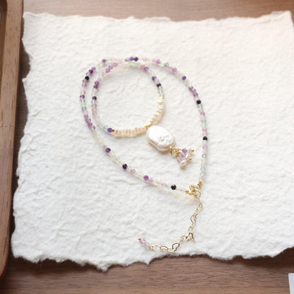 Aerial Garden Series – Unique Vintage Amethyst Gemstone Beaded Necklace & Bracelet Set