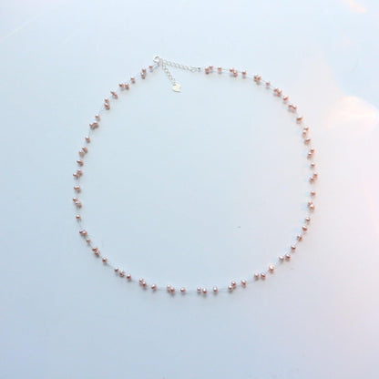 Blush Purple Natural Freshwater Pearl Necklace – Unique Beaded Pendant Collarbones Chain Accessory