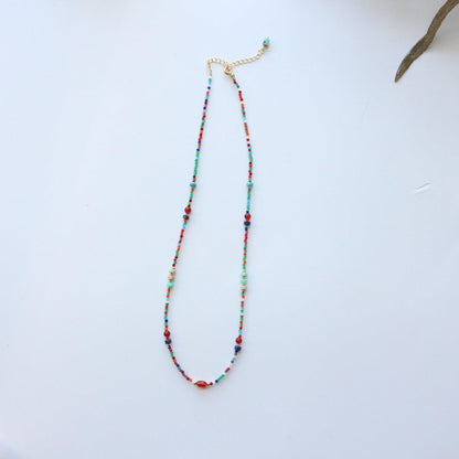 Niche Retro Candy Color Beaded Necklace | New Arrival