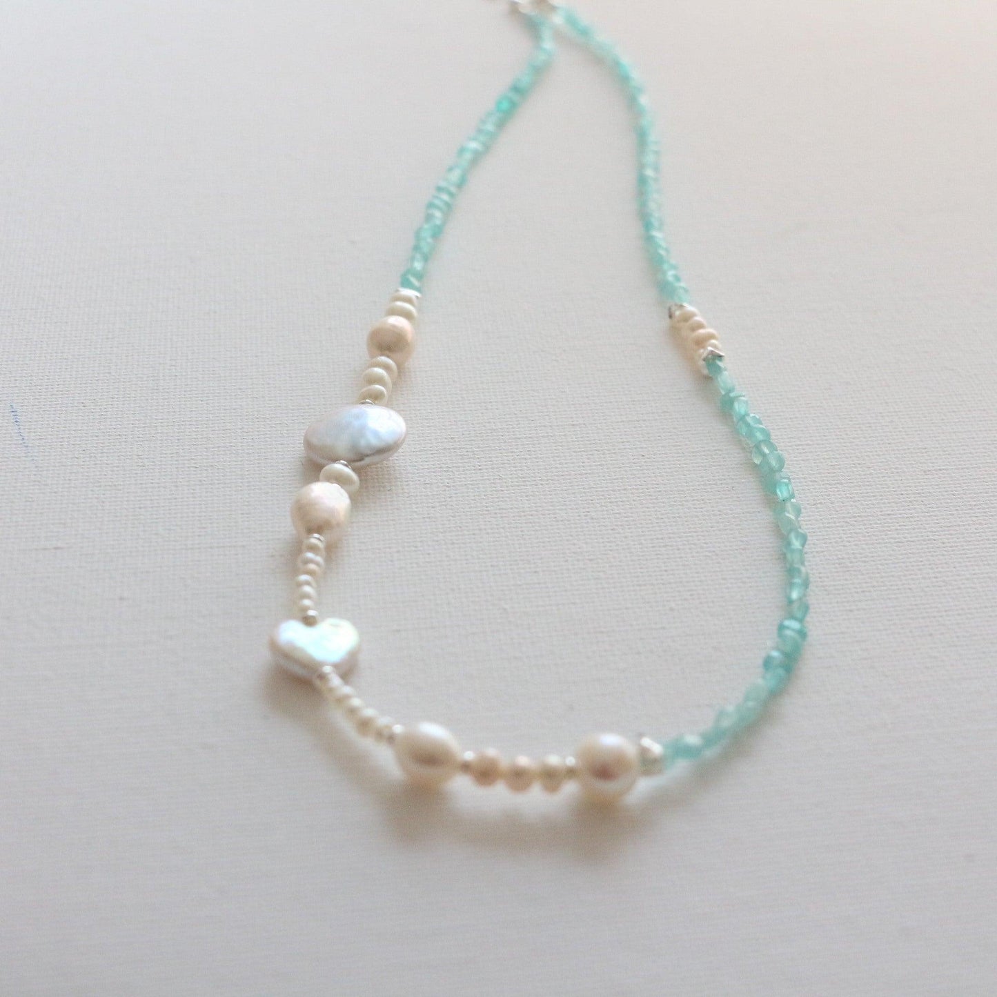 New arrivals Aqua Blue Tianheshi Beaded Baroque Freshwater Pearl Necklace