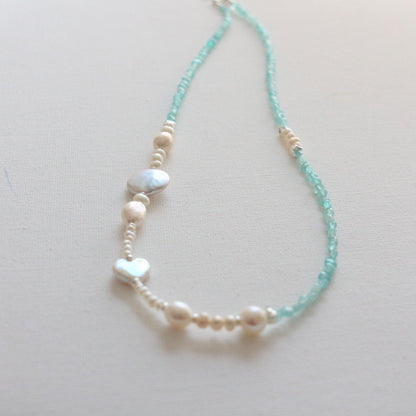 New arrivals Aqua Blue Tianheshi Beaded Baroque Freshwater Pearl Necklace