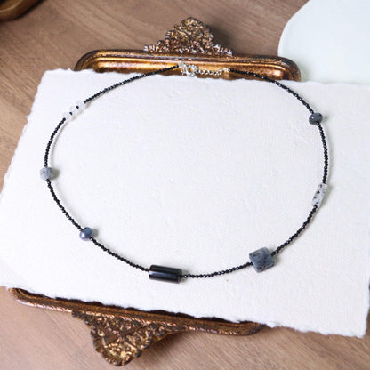 Minimalist Natural Stone Handmade Beaded Necklace | Niche Style