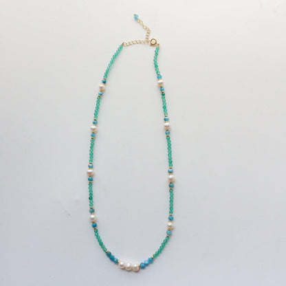 New Chinese Style Natural Stone Beaded Necklace with Fresh Tassels - Unique Sweet Pearl Clavicle Chain