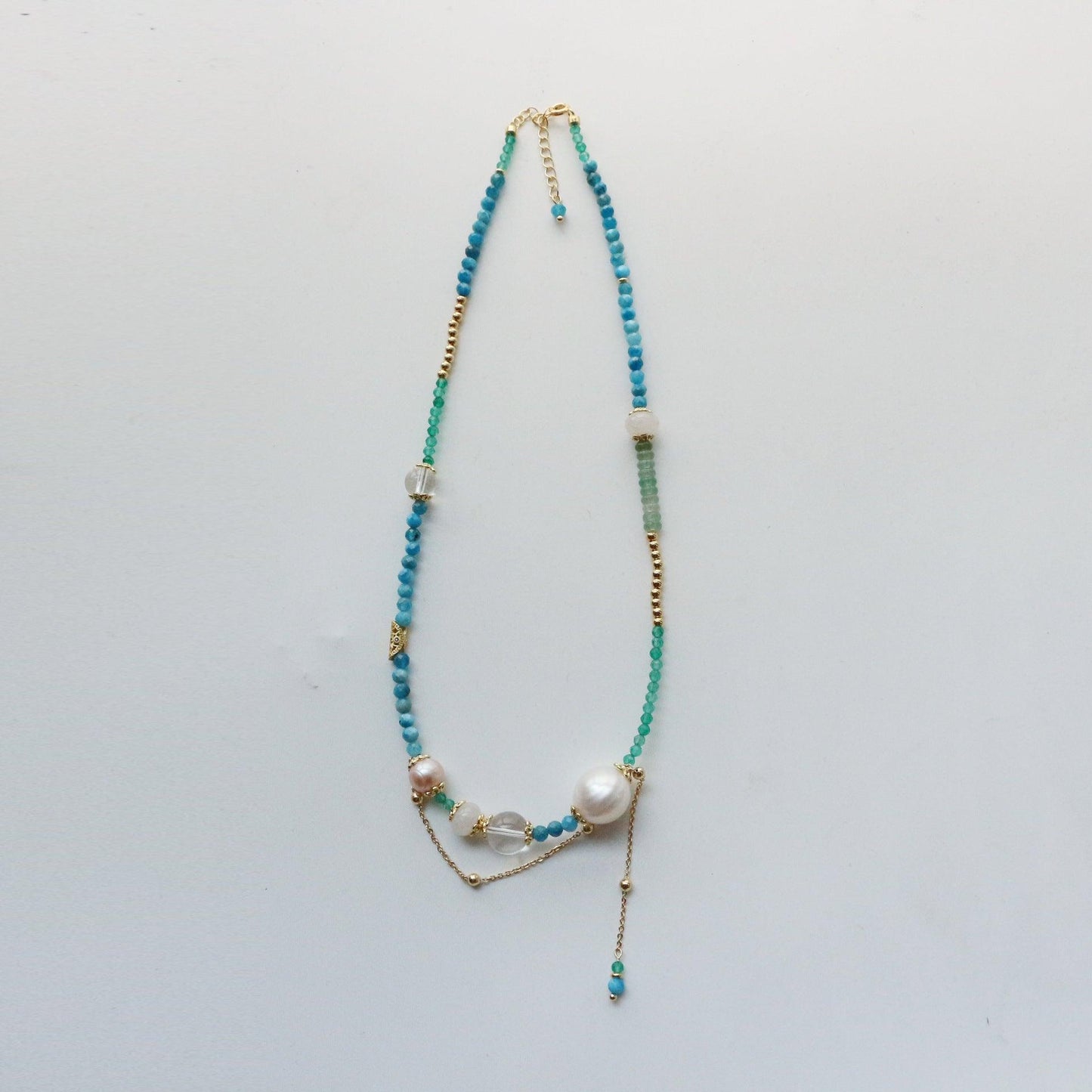 New Chinese Style Natural Stone Beaded Necklace with Fresh Tassels - Unique Sweet Pearl Clavicle Chain