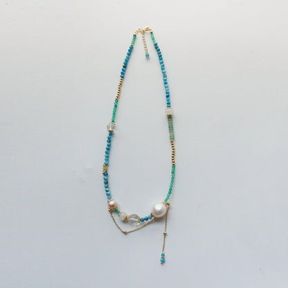 New Chinese Style Natural Stone Beaded Necklace with Fresh Tassels - Unique Sweet Pearl Clavicle Chain