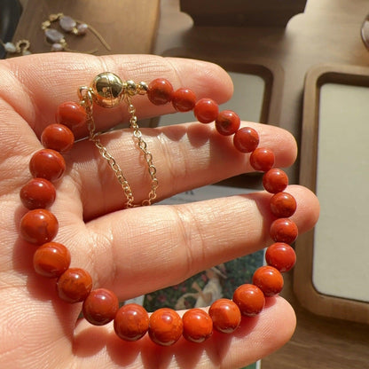 Natural Southern Red Agate Bracelet with Magnetic Clasp