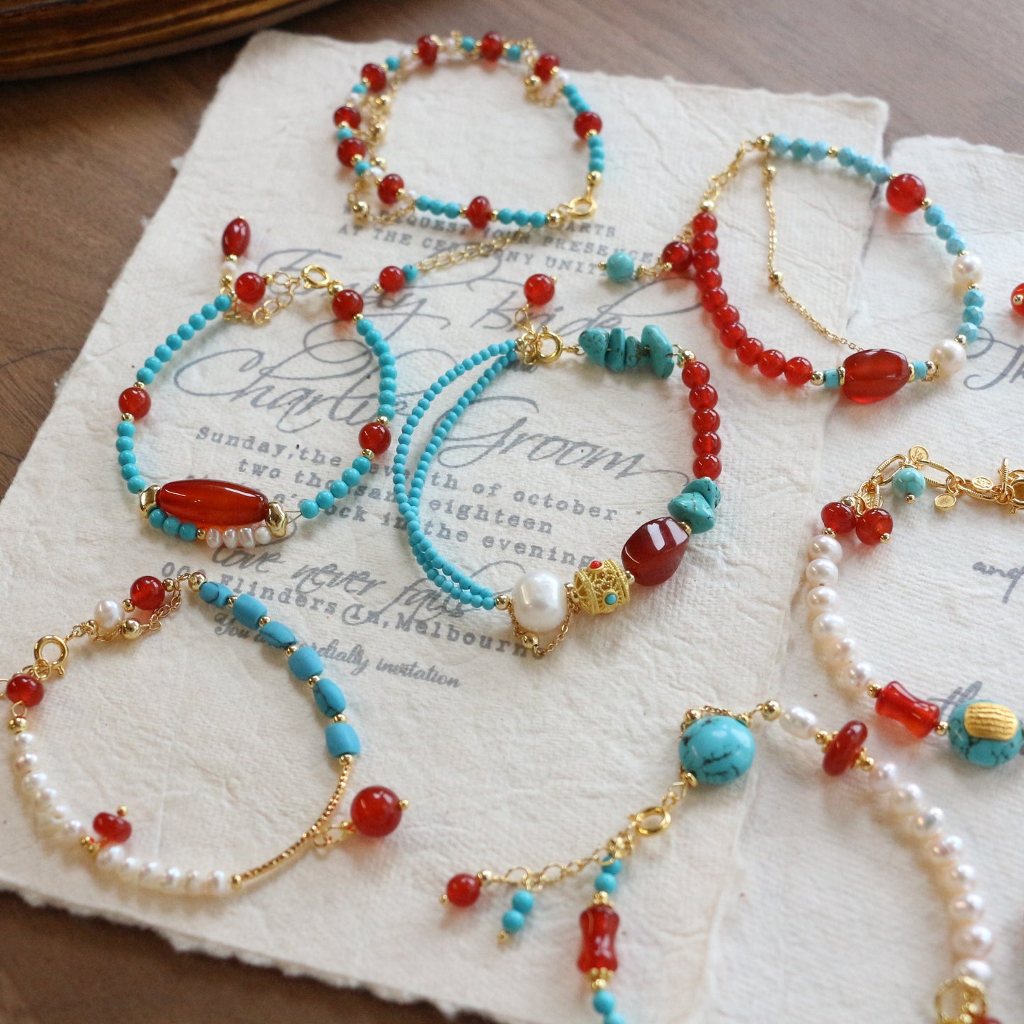 New arrivals Natural Freshwater Pearl Bracelet with Agate Beads | Minimalist Turquoise Dunhuang Style