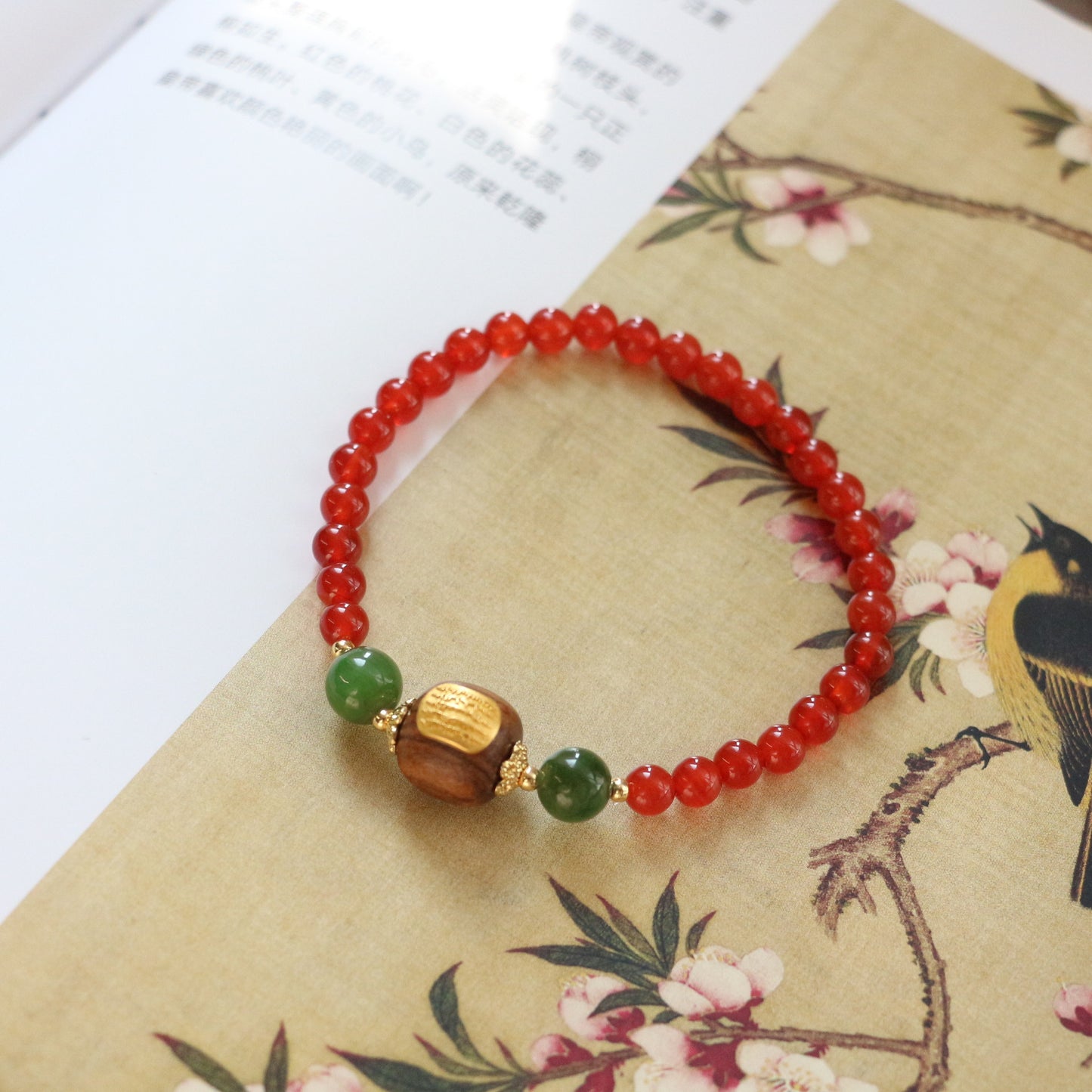 New arrivals Natural Red Agate Bracelet with Jade Beads | Perfect Qixi Gift