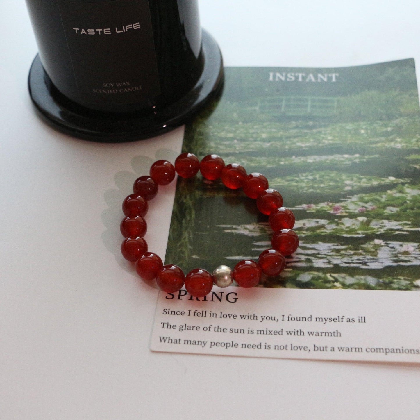 Red Agate 7A Grade Black Agate Beaded Bracelet – A Unique Chalcedony Jewelry Piece