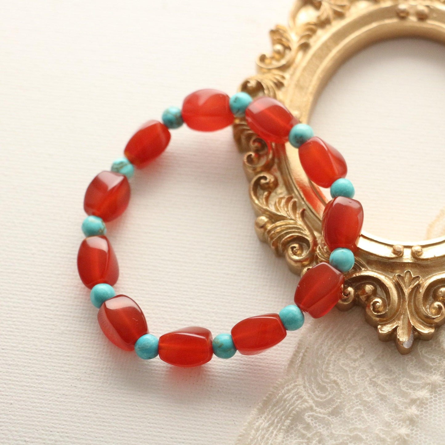 New arrivals Natural Stone Beaded Agate Red Bracelet