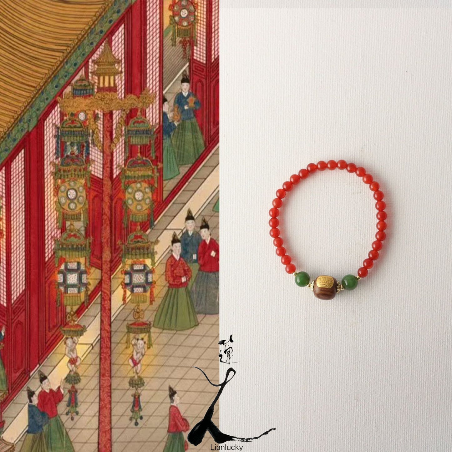 New arrivals Natural Red Agate Bracelet with Jade Beads | Perfect Qixi Gift