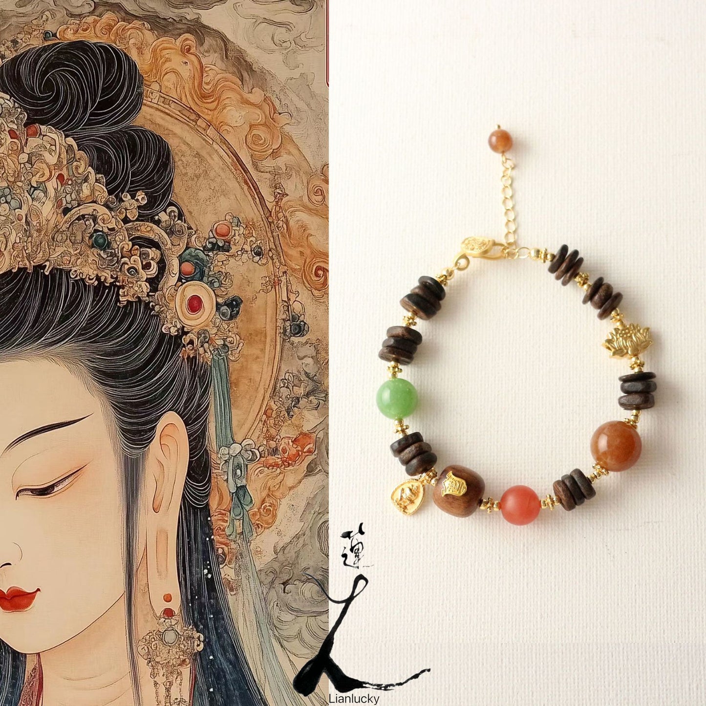 New arrivals Vintage Agarwood Bracelet with Nanhong Lucky Beads | Handcrafted Beaded Pendant Accessory