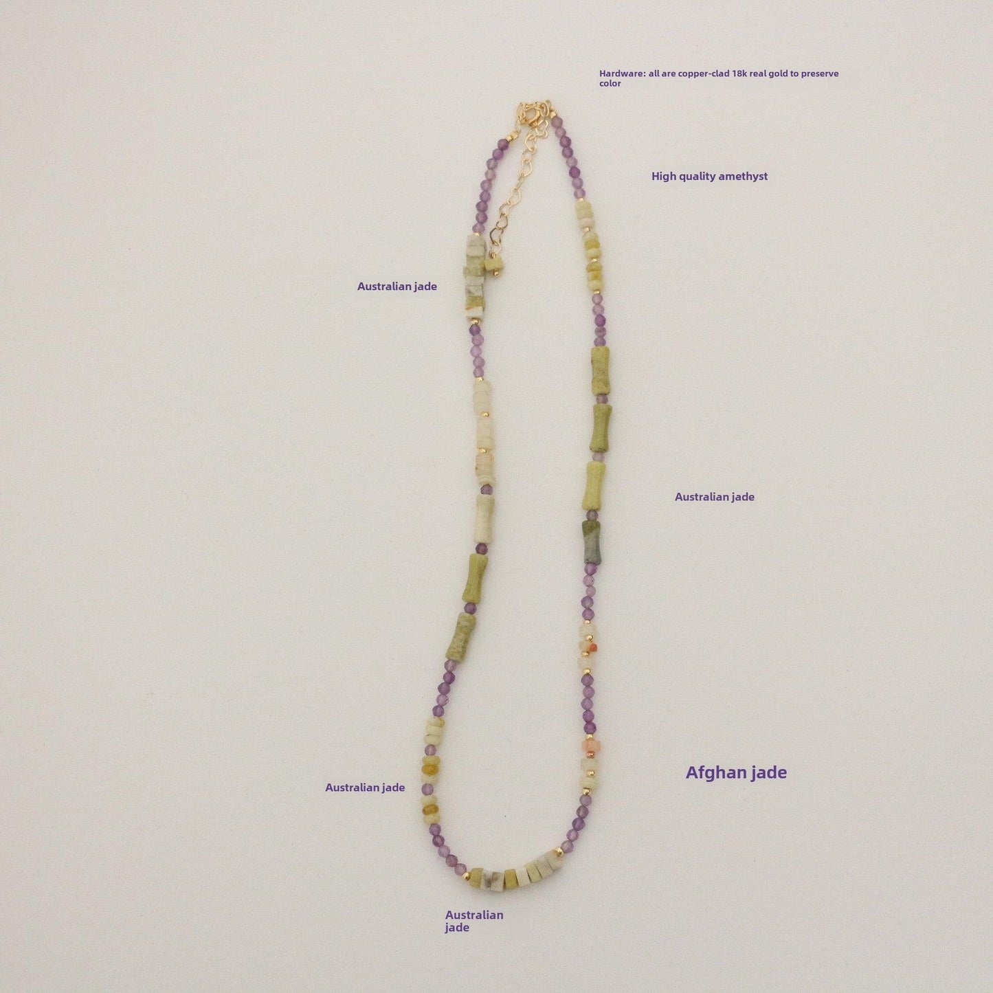 Aerial Garden Series – Unique Vintage Amethyst Gemstone Beaded Necklace & Bracelet Set