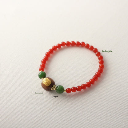 New arrivals Natural Red Agate Bracelet with Jade Beads | Perfect Qixi Gift